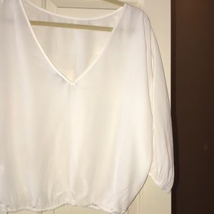 Joie white silk blouse